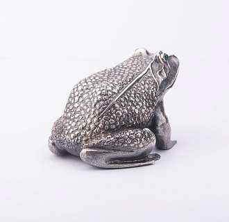картинка Серебряная фигура ручной работы "Лягушка" Интернет магазин Oniks Premiun