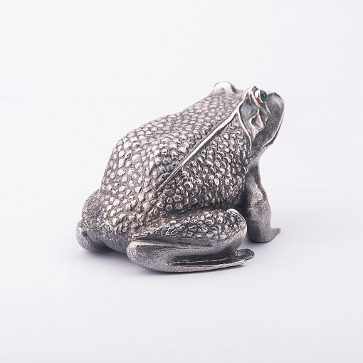 Серебряная фигура ручной работы "Лягушка" 2