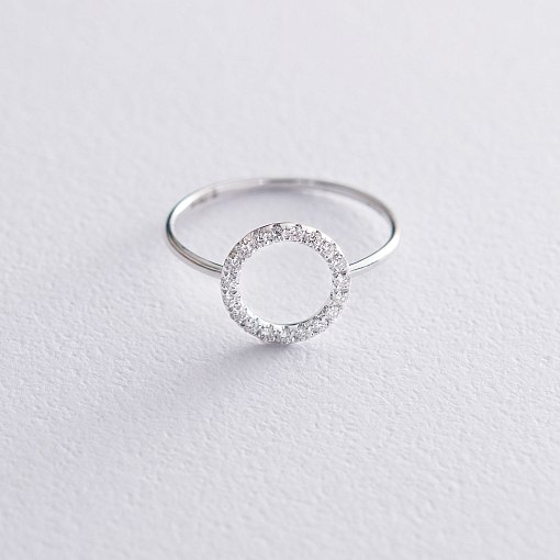 Золотое кольцо "Круг" с бриллиантами