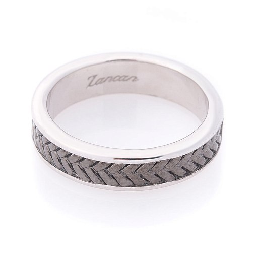 Мужское серебряное кольцо ZANCAN с оксидированием 2