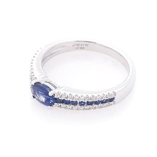 Кольцо из золота с синими сапфирами и бриллиантами 3