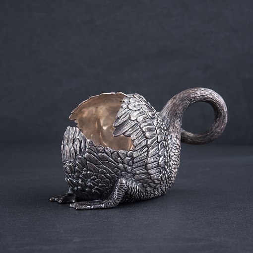 Серебряная фигура ручной работы "Лебедь" 3