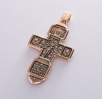 картинка Православный крест "Распятие Христово с предстоящими. Святая Троица"(чернение) Интернет магазин Oniks Premiun