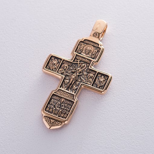 Православный крест "Распятие Христово с предстоящими. Святая Троица"(чернение) 2