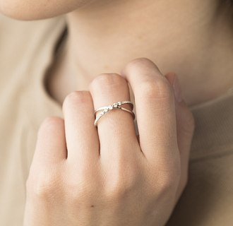 картинка Золотое двойное кольцо (бриллианты) Интернет магазин Oniks Premiun