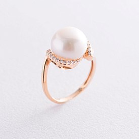 картинка Золотое кольцо (жемчуг, бриллианты) Интернет магазин Oniks Premiun