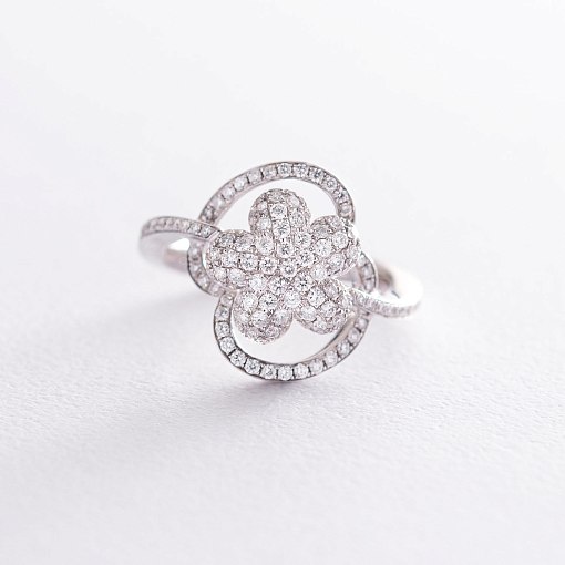 Золотое кольцо "Цветок" с бриллиантами