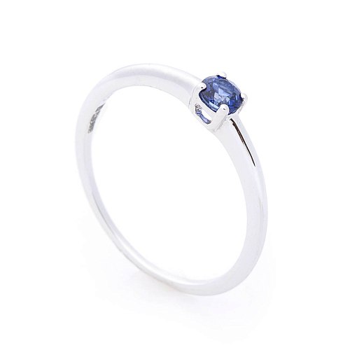 Золотое кольцо с синим сапфиром 3
