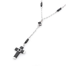 картинка Мужское колье "Крест" из серебра и черной керамики ZANCAN Интернет магазин Oniks Premiun