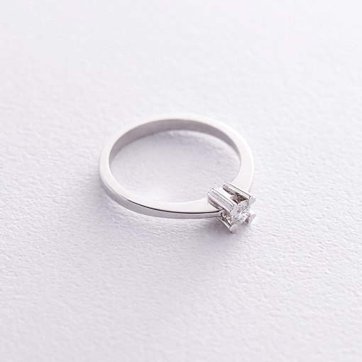 Помолвочное кольцо в белом золоте (бриллиант) 2