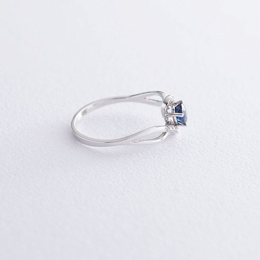 Золотое кольцо (бриллиант, сапфир) 3
