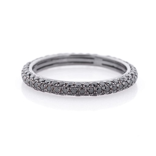 Золотое кольцо с черными бриллиантами 3