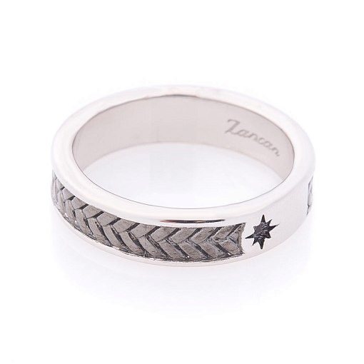 Мужское серебряное кольцо ZANCAN с оксидированием 3