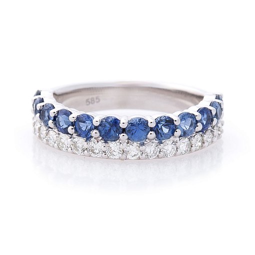 Золотое кольцо (синий сапфир, бриллиант) 3