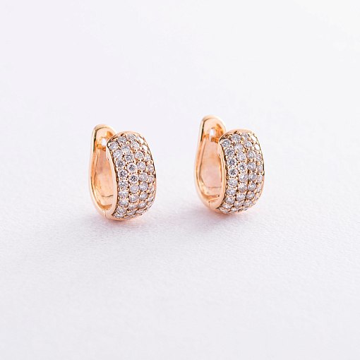 Золотые серьги - кольца с бриллиантами
