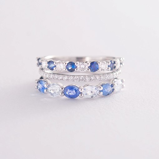 Золотое кольцо (синий сапфир, бриллиант)