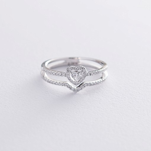 Золотое кольцо "Сердце" с бриллиантами