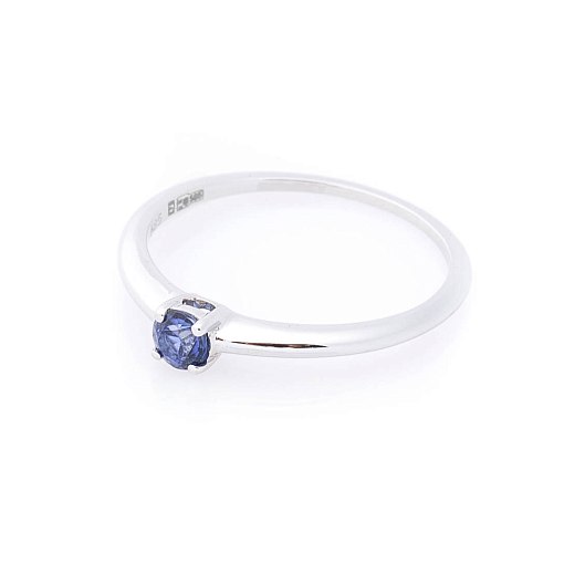 Золотое кольцо с синим сапфиром 2