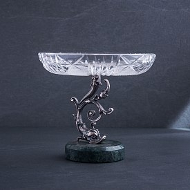 картинка Серебряная ваза для фруктов "Рыбка" Интернет магазин Oniks Premiun
