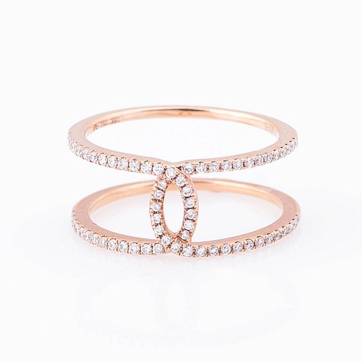Золотое кольцо на фалангу с бриллиантами