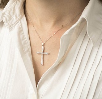 картинка Золотой крестик с бриллиантами Интернет магазин Oniks Premiun