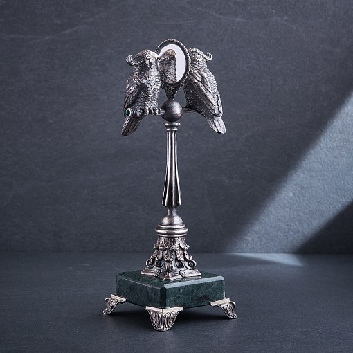 Серебряная фигура ручной работы "Попугайчики"