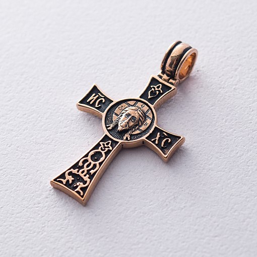 Золотой православный крестик "Спаси и Сохрани"