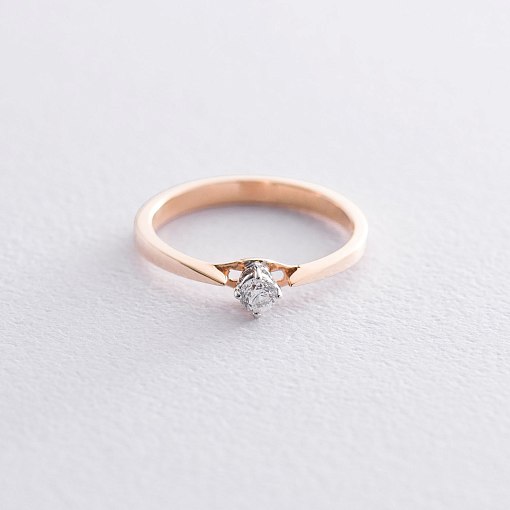 Золотое помолвочное кольцо (бриллиант) 3