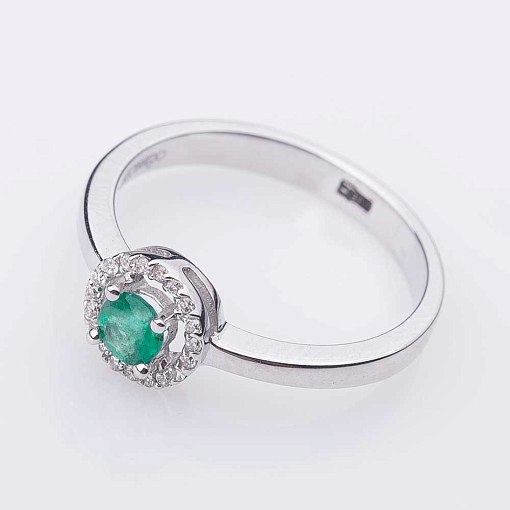 Помолвочное кольцо с бриллиантами и изумрудами 3