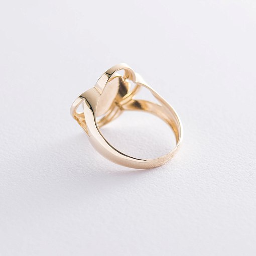 Кольцо "Клевер" в желтом золоте (эмаль) 2