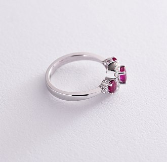 картинка Золотое кольцо с рубинами и бриллиантами Интернет магазин Oniks Premiun