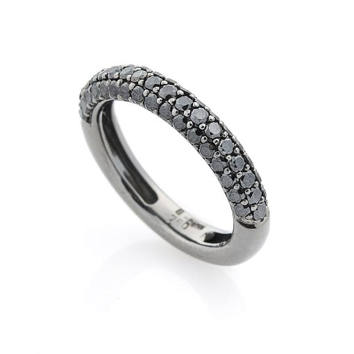 Золотое кольцо с черными бриллиантами