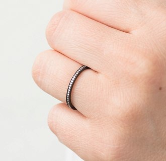 картинка Золотое кольцо с бриллиантами (оксидирование) Интернет магазин Oniks Premiun