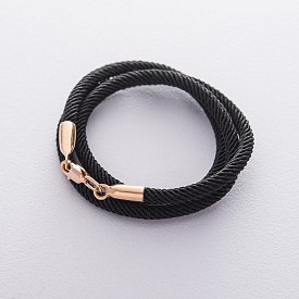 картинка Шелковый шнурок с гладкой золотой застежкой (3мм) Интернет магазин Oniks Premiun