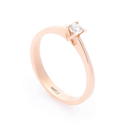 Золотое помолвочное кольцо с бриллиантом 2