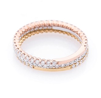 картинка Тройное кольцо из золота (бриллиант) Интернет магазин Oniks Premiun