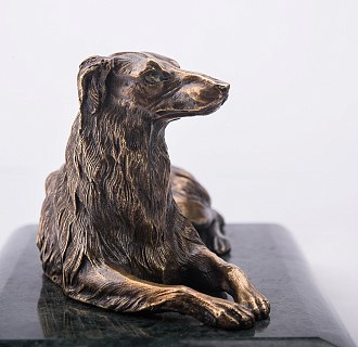 картинка Бронзовая фигура ручной работы "Собака" на мраморной подставке Интернет магазин Oniks Premiun