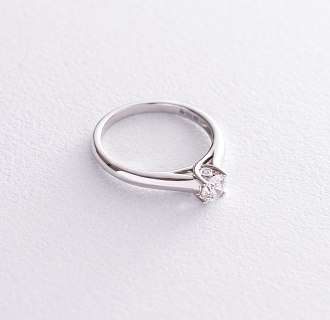 картинка Помолвочное кольцо в белом золоте (бриллиант) Интернет магазин Oniks Premiun