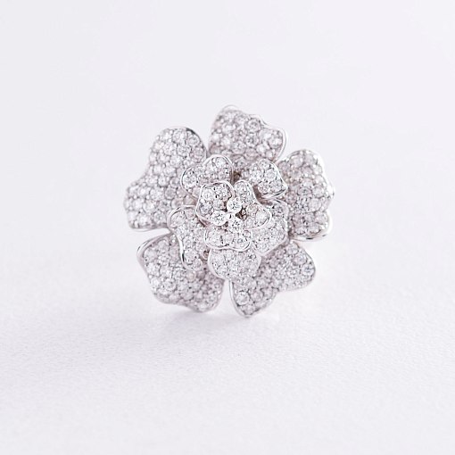 Золотое кольцо "Цветок" с бриллиантами