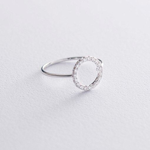 Золотое кольцо "Круг" с бриллиантами 3