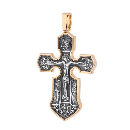 Православный крест "Распятие. Казанская икона Божией Матери с предстоящими святыми" 3