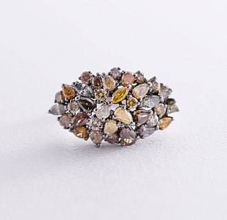 картинка Золотое кольцо с коричневыми бриллиантами Интернет магазин Oniks Premiun