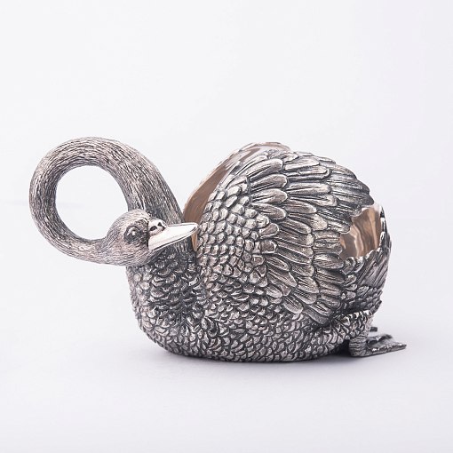 Серебряная фигура ручной работы "Лебедь" 6
