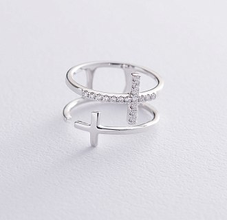 картинка Двойное золотое кольцо с бриллиантами Интернет магазин Oniks Premiun