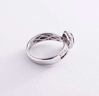 картинка Золотое кольцо с рубинами и бриллиантами Интернет магазин Oniks Premiun