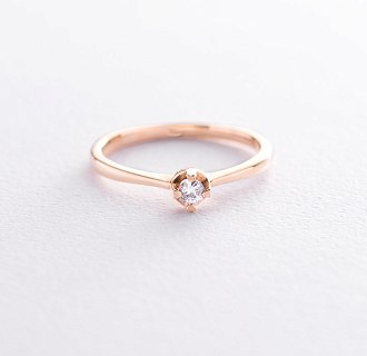 картинка Помолвочное кольцо в красном золоте (бриллиант) Интернет магазин Oniks Premiun