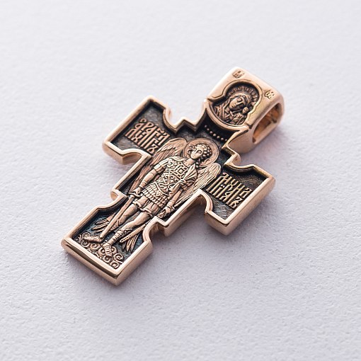 Православный крест с чернением "Архангел Михаил. Казанская икона Божией Матери" 2