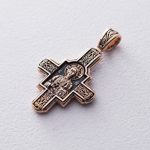 Золотой крест «Господь Вседержитель. Великомученик Пантелеимон Целитель»