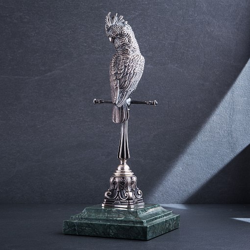 Серебряная фигура ручной работы "Попугай"