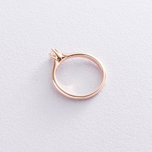Помолвочное кольцо в красном золоте (бриллиант) 3